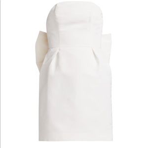 Alexia Maria Silk Faille Bow-Back White Mini Dress